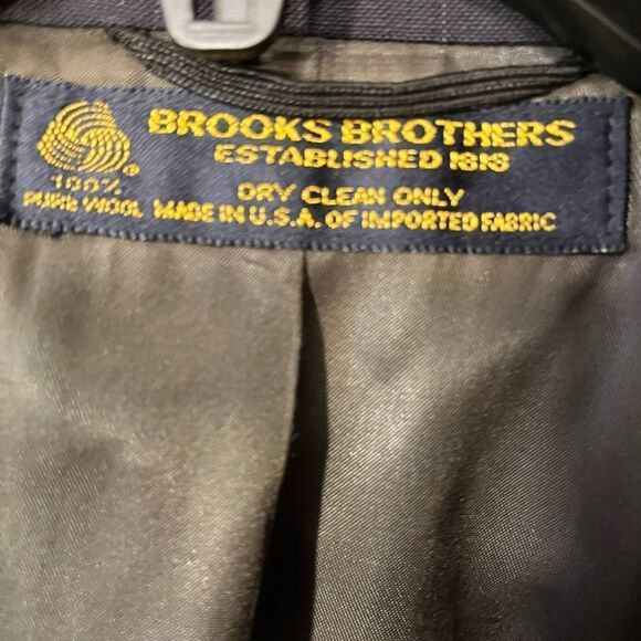 Brooks Brothers Wool Black Pinstripe 2 Button Sport Coat Blazer - Picture 5 of 16